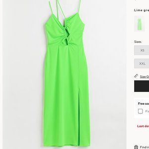 NWT H&M Asymmetric Cut-Out Midi Dress